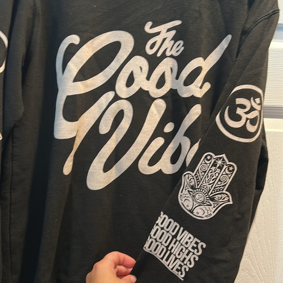 The Good Vibe Store Black Oversized Crewneck Pullover Sweatshirt M - Picture 6 of 6